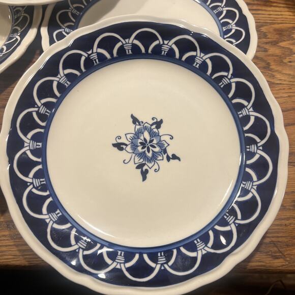 7 Euro Ceramica - Blue Garden Collection - 10 3/8” Dinner Plates EXCELLENT! - Picture 3 of 11